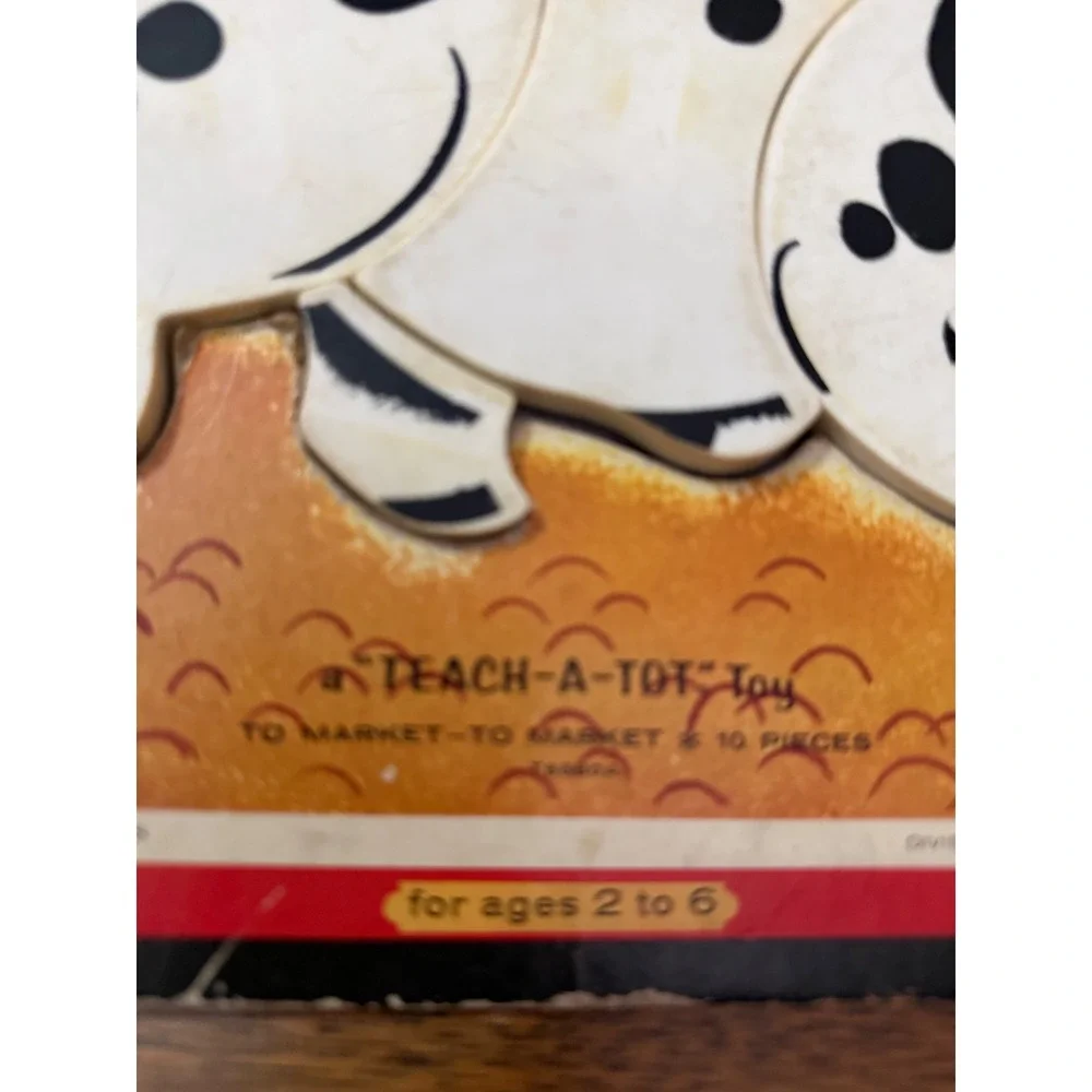 Vintage Teach-A-Tot Playskool Magnetic Inlaid Plastic Puzzle To Market To Market